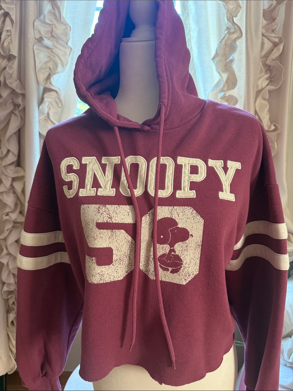Peanuts Snoopy Maroon Hoodie Sweatshirt